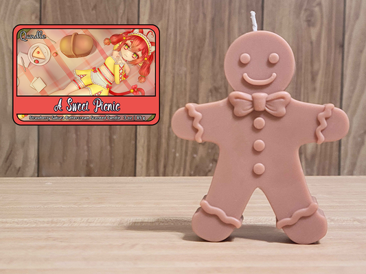 A Sweet Picnic Gingerbread Man Candle