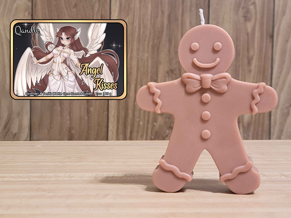 Angel Kisses Gingerbread Man Candle