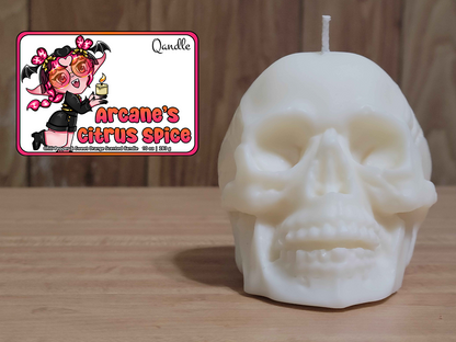 Arcane's Citrus Spice Skull Candle