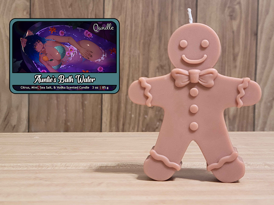 Auntie's Bath Water Gingerbread Man Candle