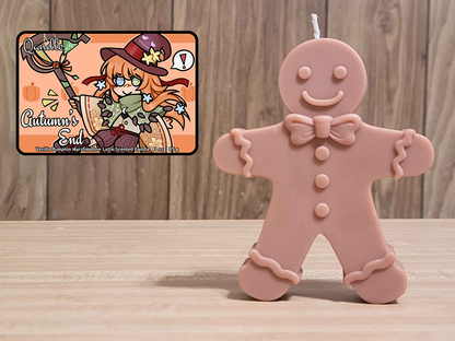 Autumn's End Gingerbread Man Candle