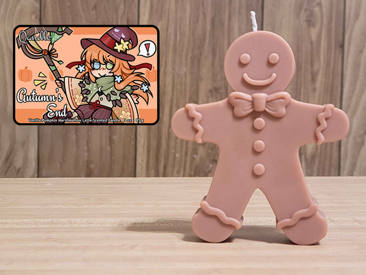 Autumn's End Gingerbread Man Candle