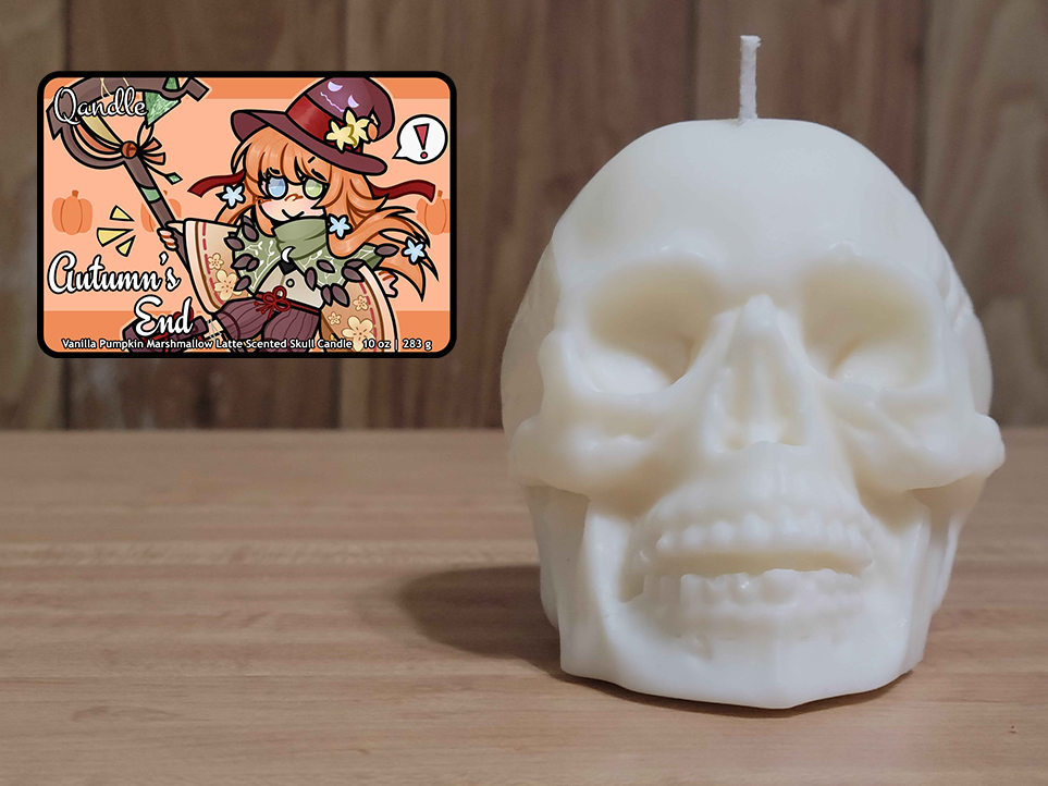 Autumn's End Skull Candle