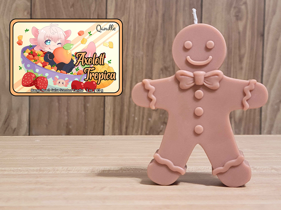 Axolotl Tropica Gingerbread Man Candle