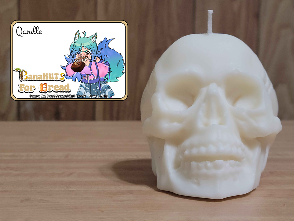 BanaNUTS For Bread Skull Candle