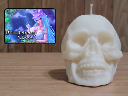 Bazzleberry Moon Skull Candle