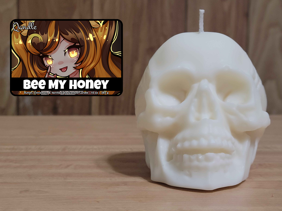 Bee My Honey Skull Candle
