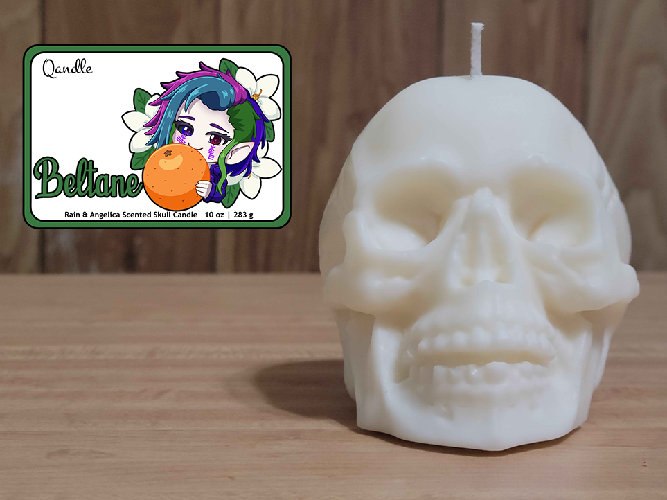 Beltane Skull Candle