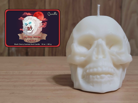 Blood Moon Cherry Skull Candle