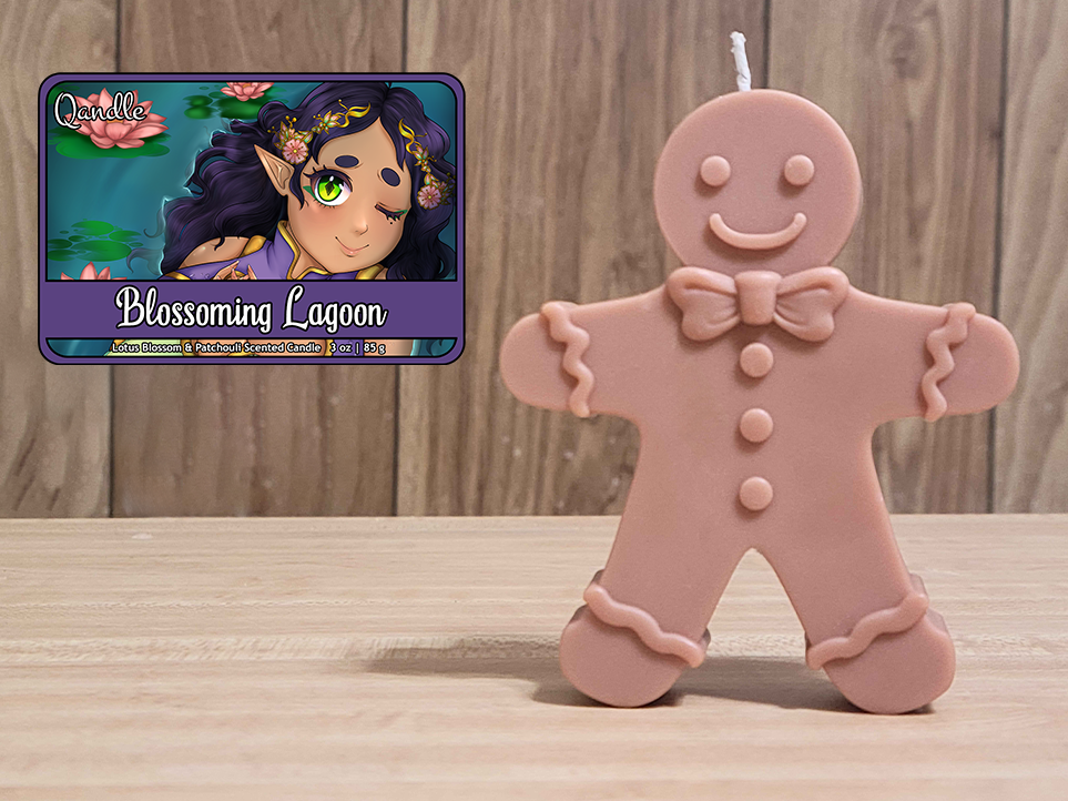 Blossoming Lagoon Gingerbread Man Candle