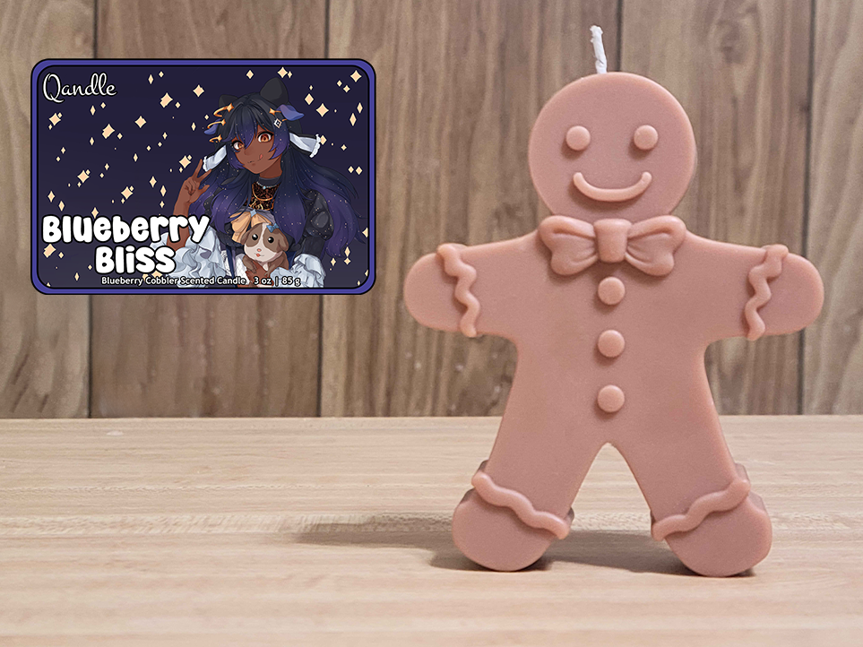 Blueberry Bliss Gingerbread Man Candle