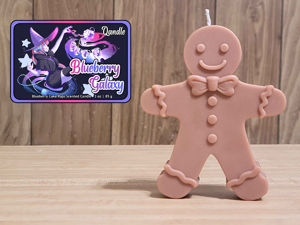 Blueberry Galaxy Gingerbread Man Candle