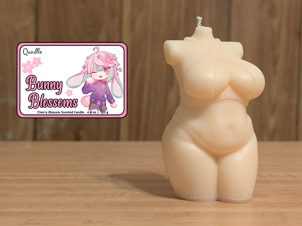 Bunny Blossoms Curvy Body Candle