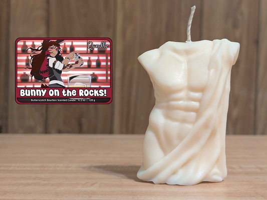 Bunny on the Rocks! Masculine Body Candle