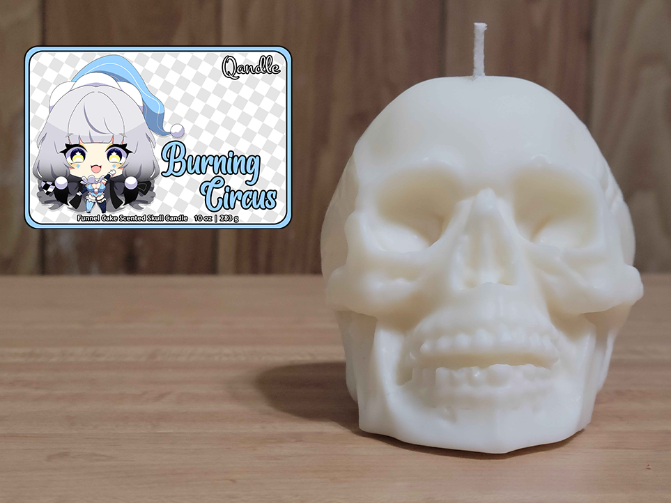 Burning Circus Skull Candle