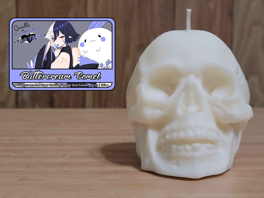 Buttercream Comet Skull Candle