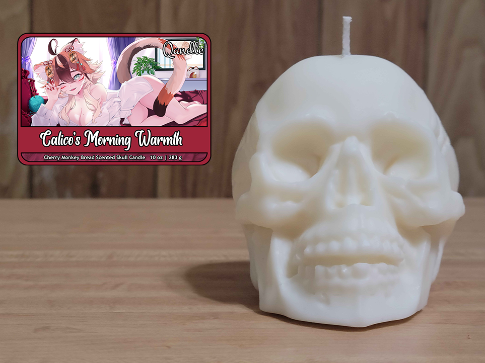 Calico's Morning Warmth Skull Candle