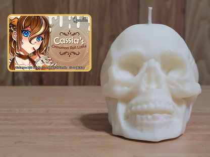 Cassia's Cinnamon Roll Latte Skull Candle