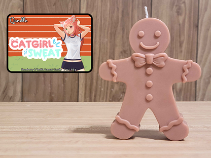 Catgirl Sweat Gingerbread Man Candle