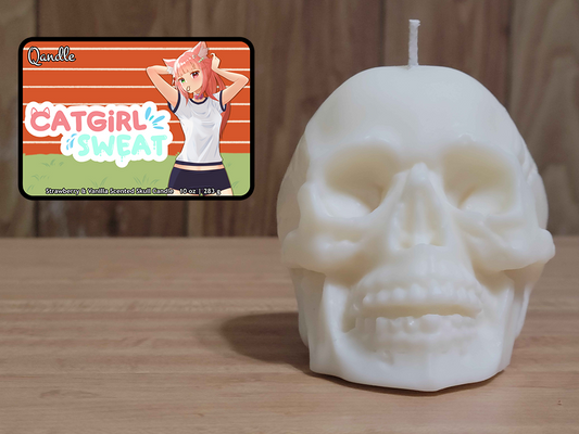 Catgirl Sweat Skull Candle