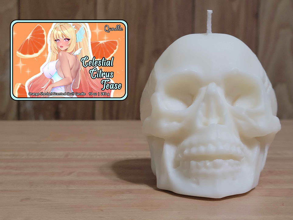 Celestial Citrus Tease Skull Candle