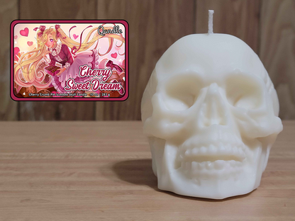 Cherry Sweet Dream Skull Candle