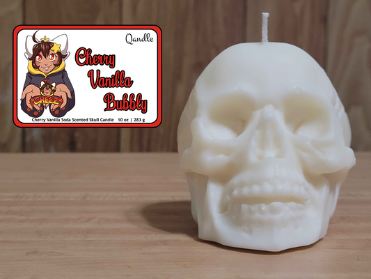 Cherry Vanilla Bubbly Skull Candle