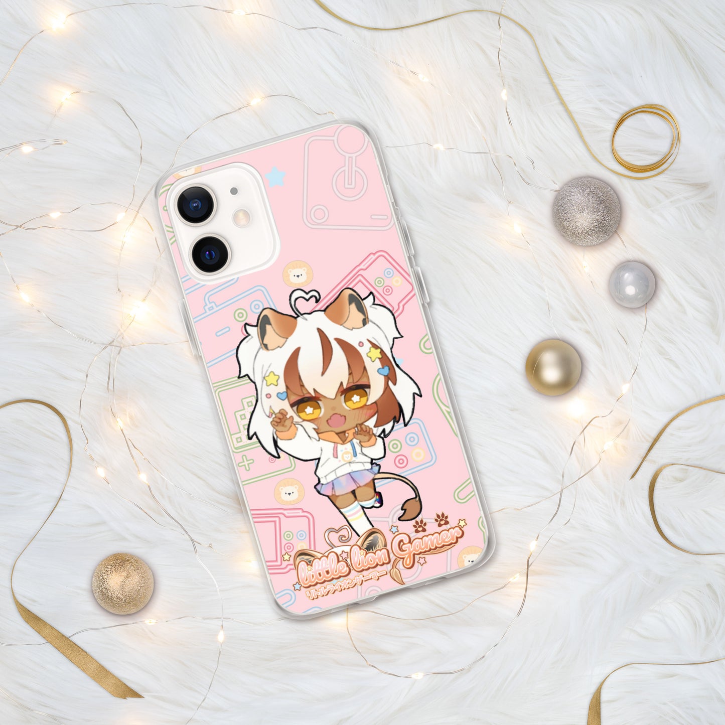 Little Lion Gamer Pink iPhone Case