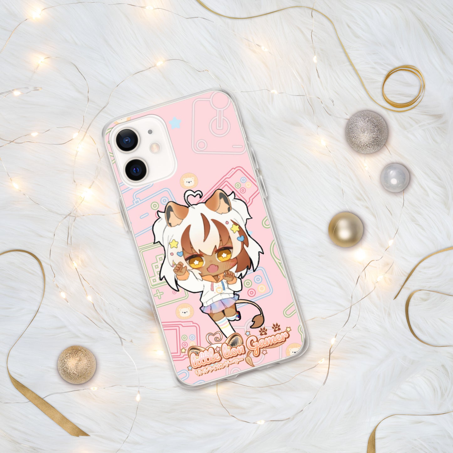 Little Lion Gamer Pink iPhone Case