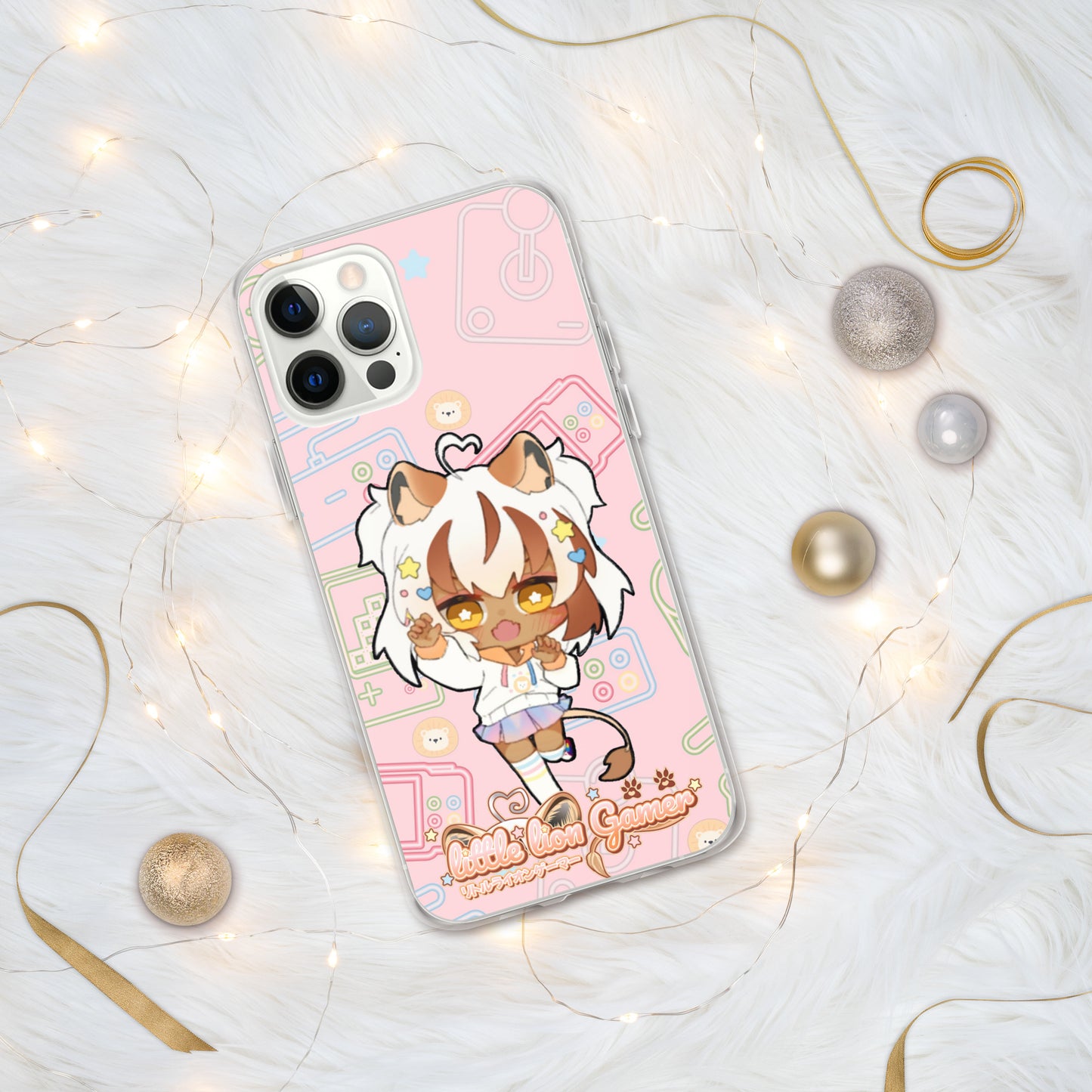 Little Lion Gamer Pink iPhone Case