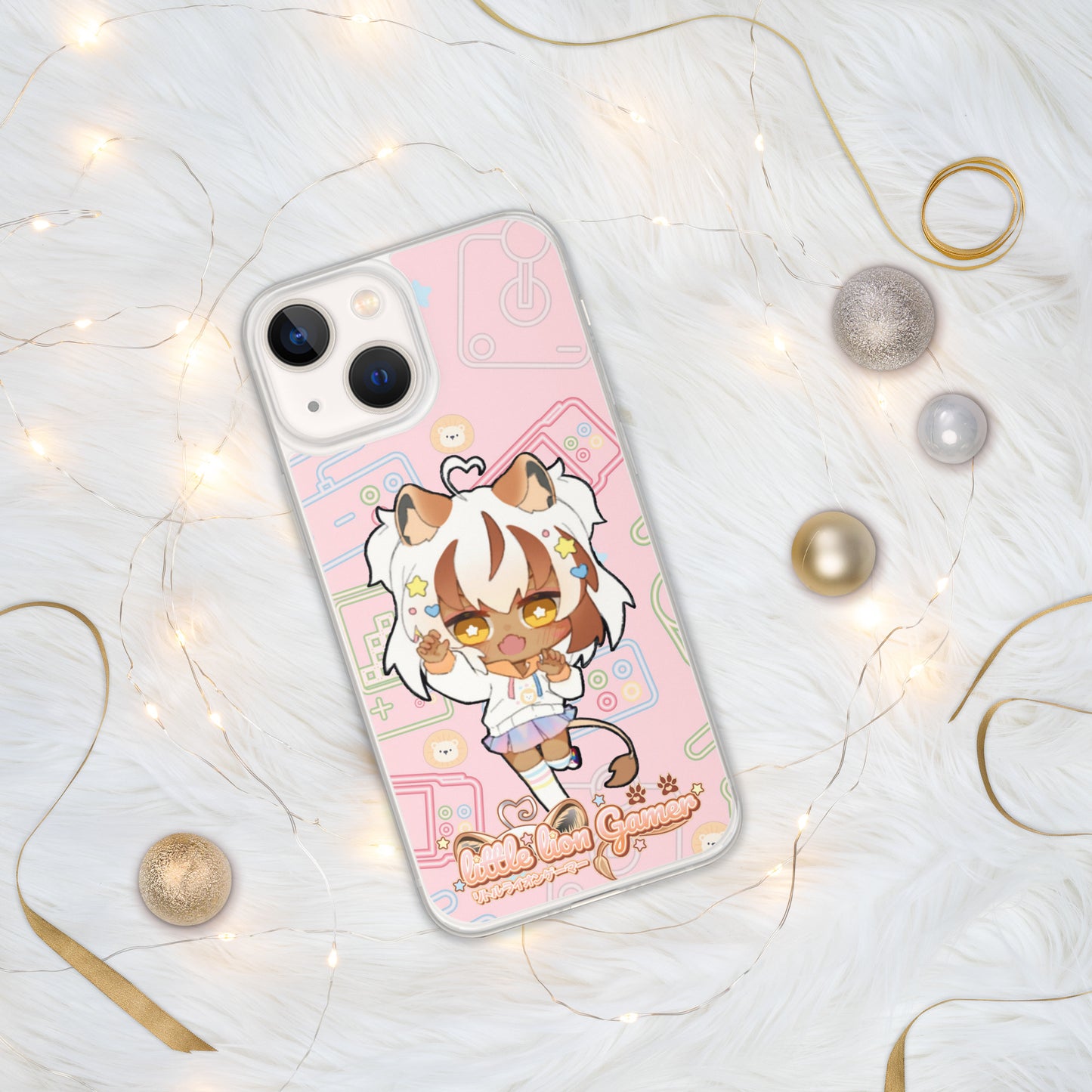 Little Lion Gamer Pink iPhone Case