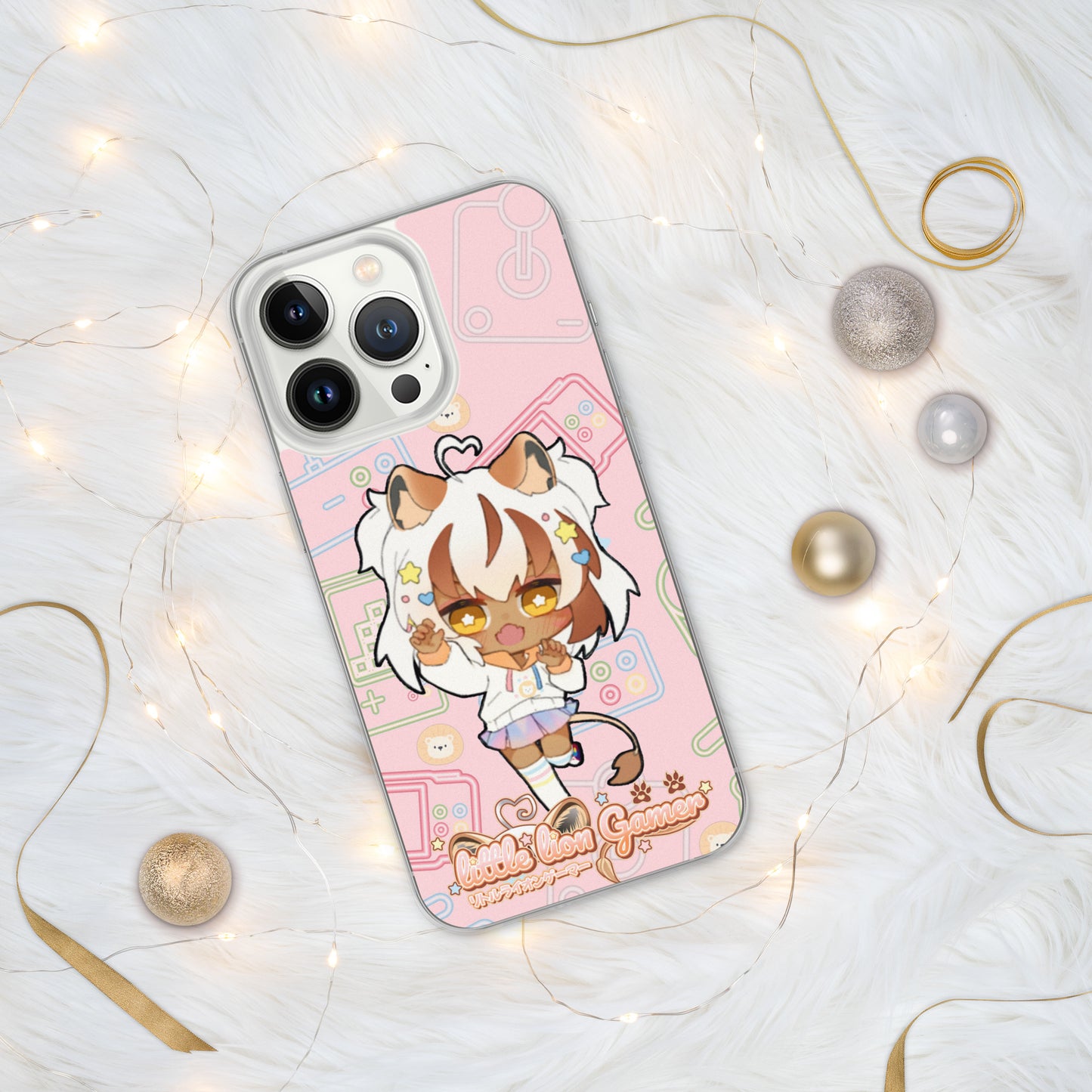 Little Lion Gamer Pink iPhone Case