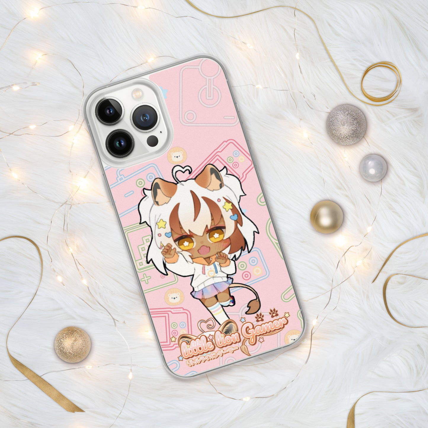 Little Lion Gamer Pink iPhone Case