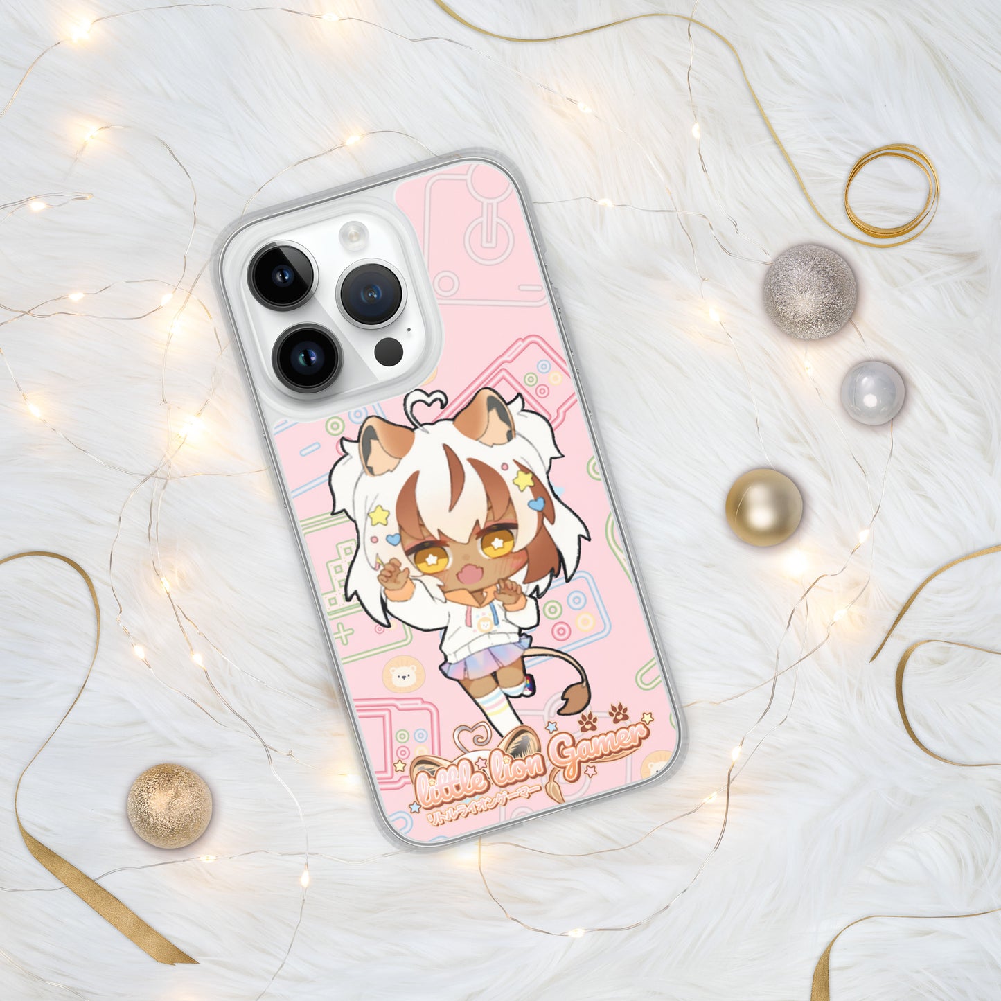 Little Lion Gamer Pink iPhone Case