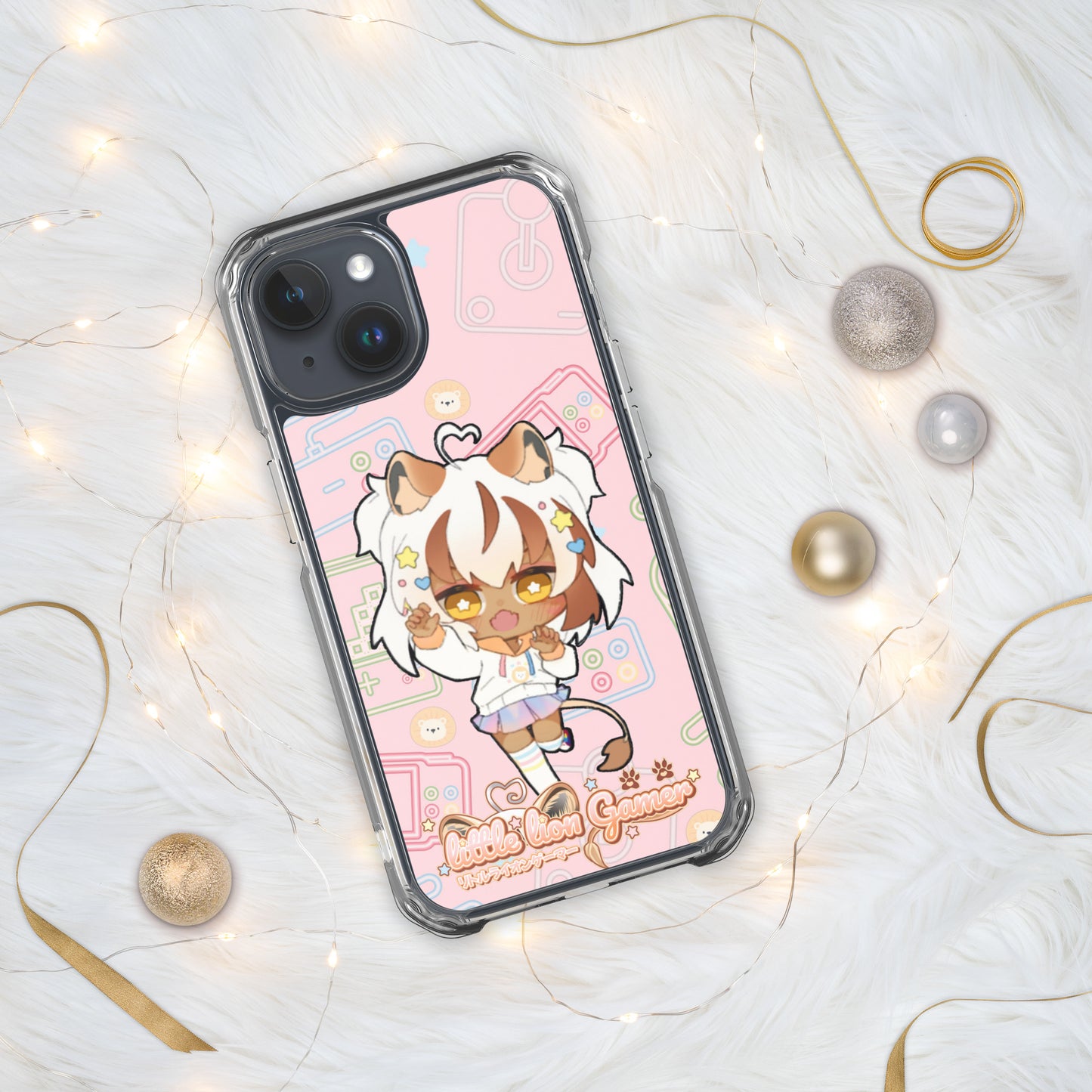 Little Lion Gamer Pink iPhone Case