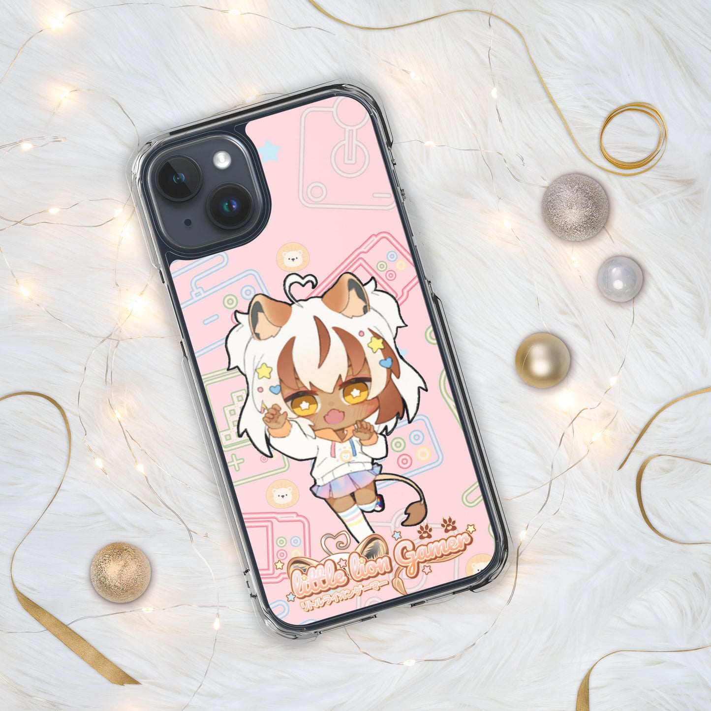 Little Lion Gamer Pink iPhone Case