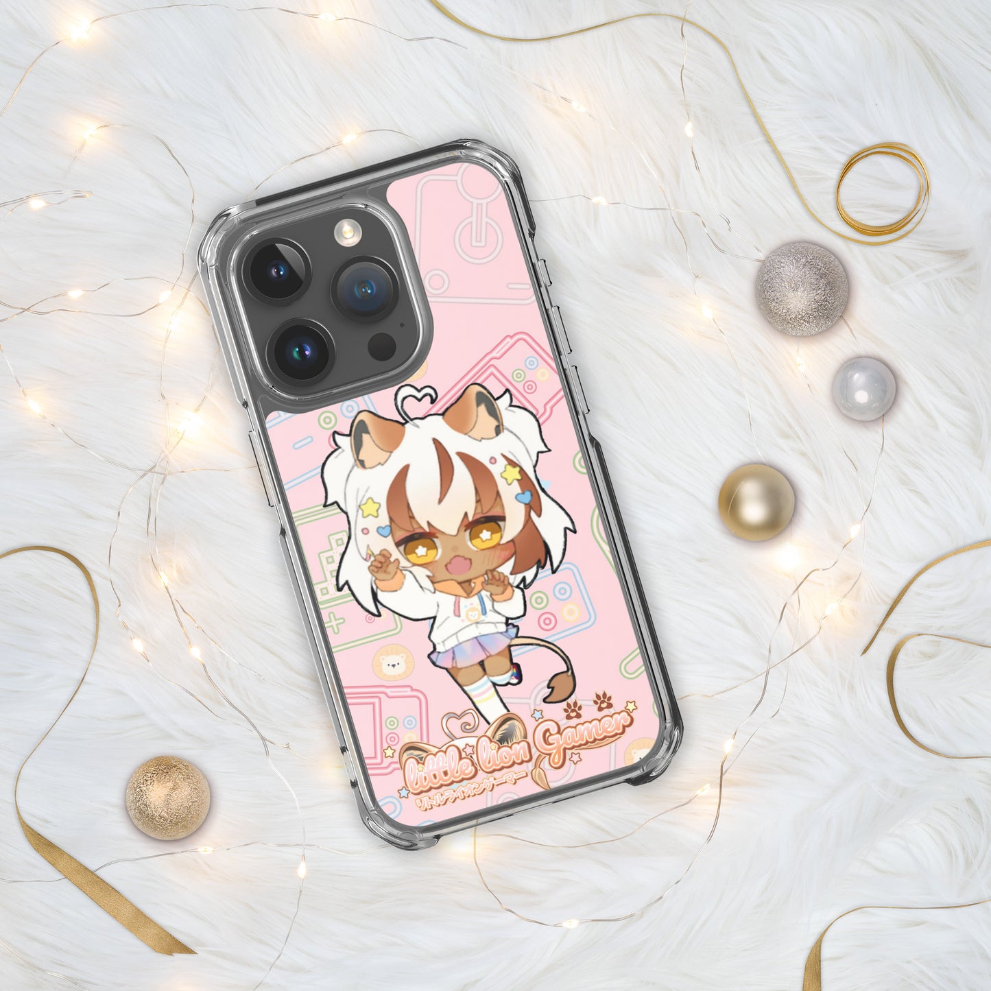 Little Lion Gamer Pink iPhone Case