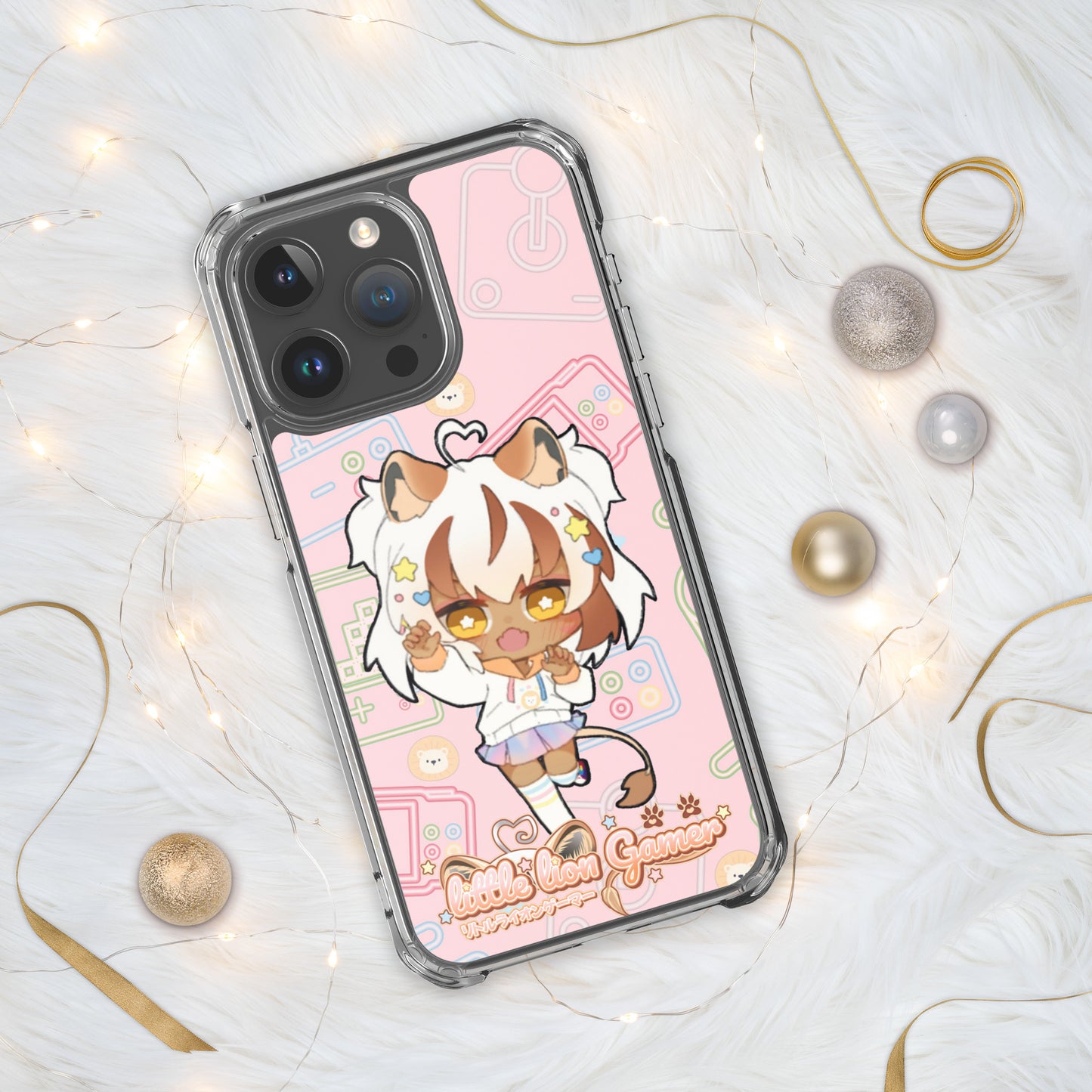 Little Lion Gamer Pink iPhone Case