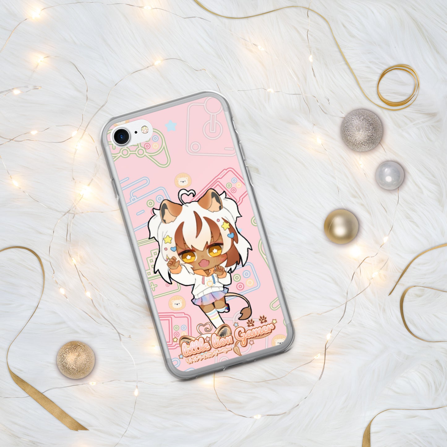 Little Lion Gamer Pink iPhone Case