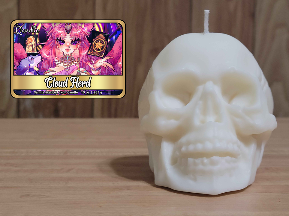 Cloud Herd Skull Candle