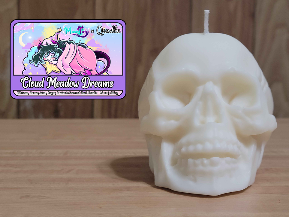 Cloud Meadow Dreams Skull Candle