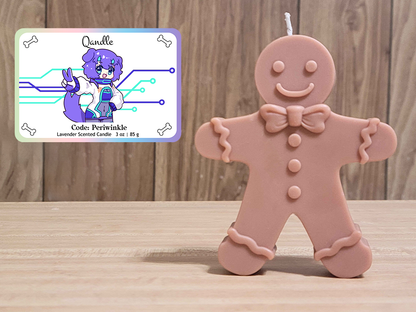 Code: Periwinkle Gingerbread Man Candle