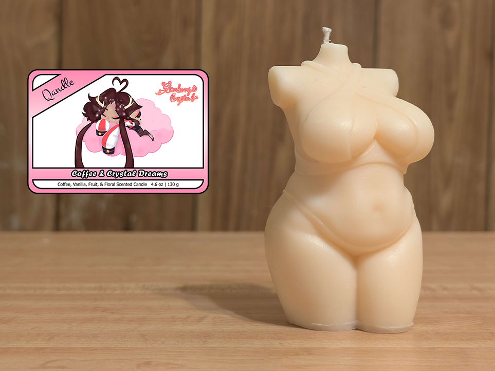 Coffee & Crystal Dreams Curvy Body Candle