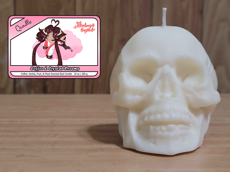 Coffee & Crystal Dreams Skull Candle