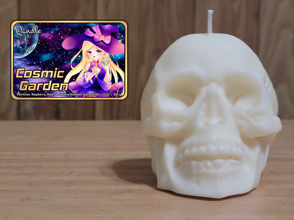 Cosmic Garden Skull Candle