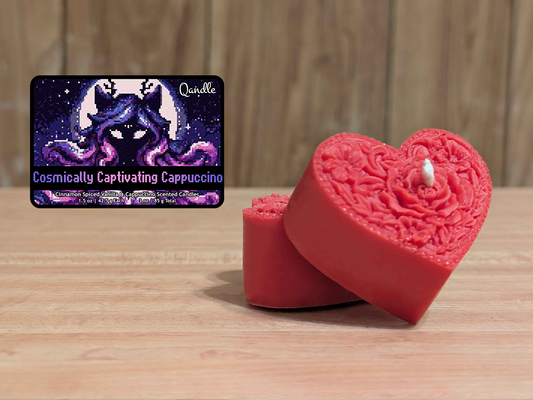 Cosmically Captivating Cappuccino Heart Candles