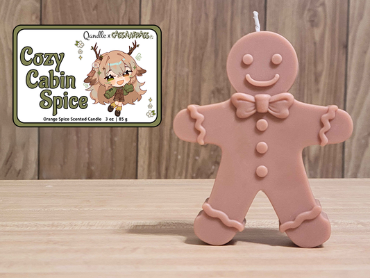 Cozy Cabin Spice Gingerbread Man Candle