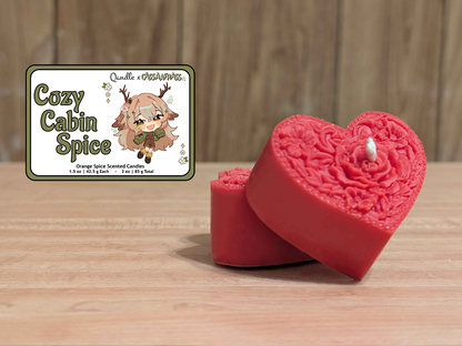 Cozy Cabin Spice Heart Candles