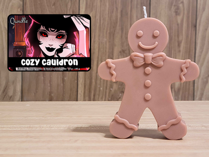 Cozy Cauldron Gingerbread Man Candle