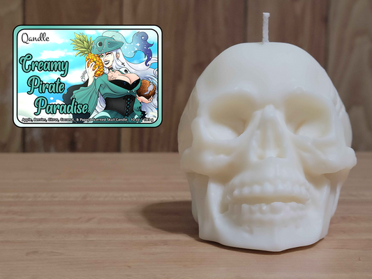 Creamy Pirate Paradise Skull Candle